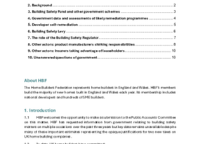 HBF submission to Public Accounts Committee on building safety remediation - December 2024