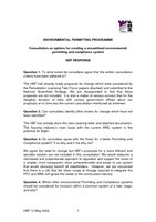 Defra consultation Environmental Permitting Programme HBF response 12 May 2006