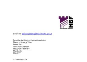 Manchester Providing for Housing Choice Draft SPD February 2008